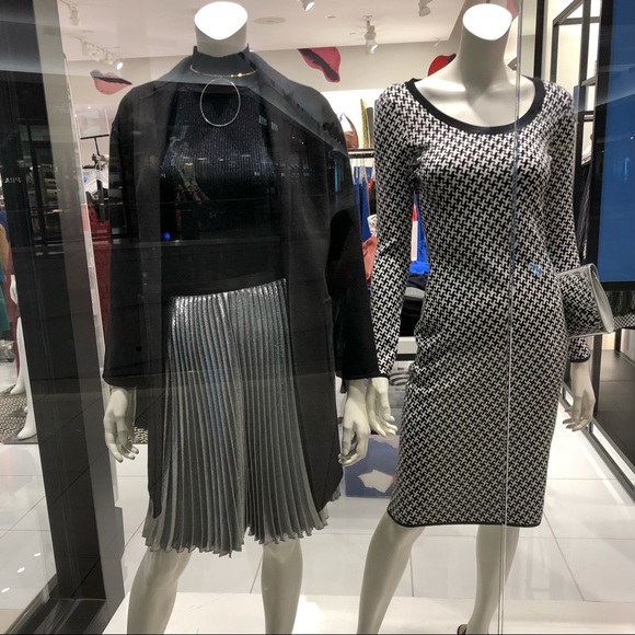 Dvf Houndstooth long sleeve fleece dress - Picture 2 of 2